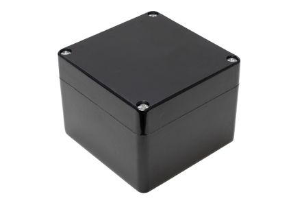 Hammond 1590ZGRPBK Series Black Fibreglass Reinforced Polyester Enclosure, IP66, 120 x 121 x 91mm [1590ZGRP121BK]; 229-1627