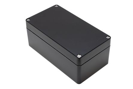 Hammond 1590ZGRPBK Series Black Fibreglass Reinforced Polyester Enclosure, IP66, 220 x 120 x 90mm [1590ZGRP123BK]; 229-1628