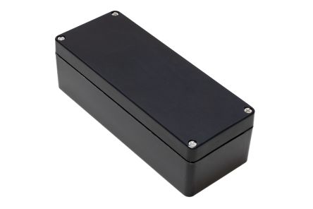 Hammond 1590ZGRPBK Series Black Fibreglass Reinforced Polyester Enclosure, IP66, 190 x 75 x 55mm [1590ZGRP131BK]; 229-1629
