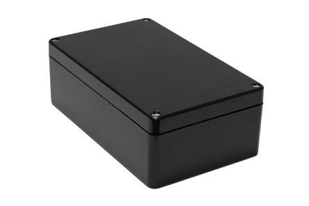 Hammond 1590ZGRPBK Series Black Fibreglass Reinforced Polyester Enclosure, IP66, 260 x 160 x 90mm [1590ZGRP162BK]; 229-1632