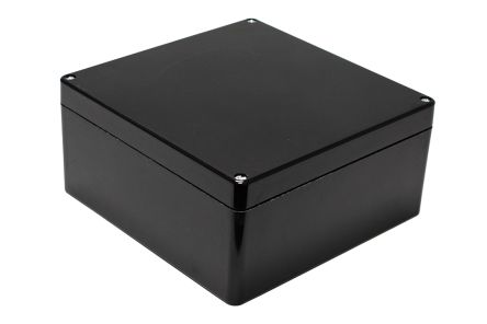 Hammond 1590ZGRPBK Series Black Fibreglass Reinforced Polyester Enclosure, IP66, 255 x 251 x 120mm [1590ZGRP234BK]; 229-1634