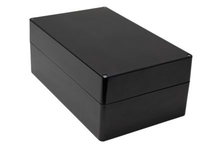 Hammond 1590ZGRPBK Series Black Fibreglass Reinforced Polyester Enclosure, IP66, 400 x 250 x 161mm [1590ZGRP244BK]; 229-1637