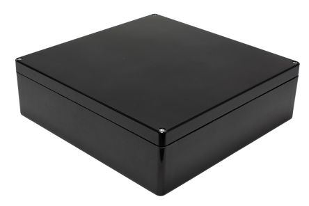 Hammond 1590ZGRPBK Series Black Fibreglass Reinforced Polyester Enclosure, IP66, 405 x 400 x 120mm [1590ZGRP253BK]; 229-1638