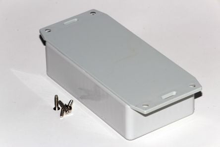 Hammond 1591 Series ABS Enclosure, IP54, Flanged, 112 x 62 x 31mm [1591BF2SGY]; 229-1641