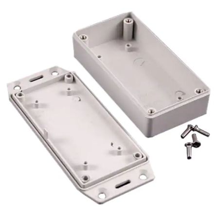 Hammond 1591XX Series ABS Enclosure, IP54, Flanged, 100 x 50 x 25mm [1591XXAFLGY]; 229-1660