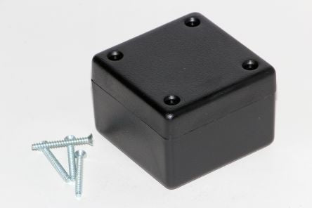 Hammond 1594 Series ABS Enclosure, IP54, 56 x 56 x 28mm [1594ASBK]; 229-1685
