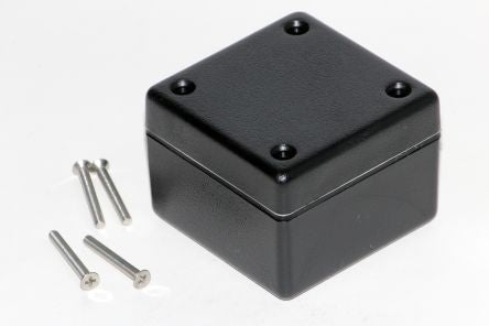 Hammond 1594 Series ABS Enclosure, IP65, 56 x 56 x 28mm [1594AWBK]; 229-1686