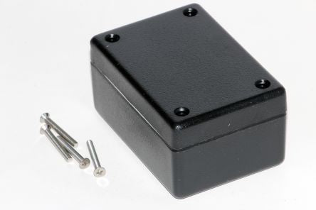 Hammond 1594 Series ABS Enclosure, IP65, 81 x 56 x 28mm [1594BWBK]; 229-1689