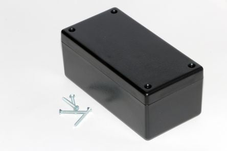 Hammond 1594 Series ABS Enclosure, IP54, 132 x 66 x 43mm [1594DSBK]; 229-1694