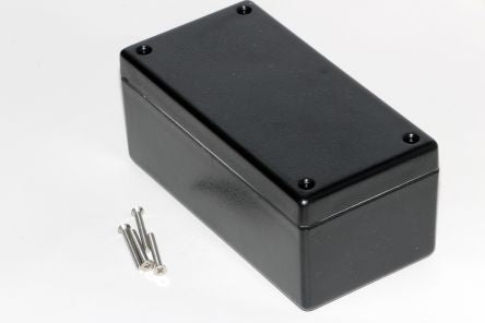 Hammond 1594 Series ABS Enclosure, IP65, 132 x 66 x 43mm [1594DWBK]; 229-1695