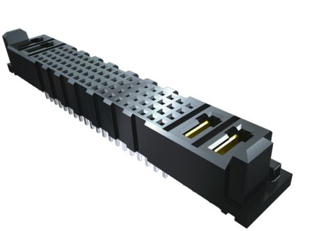 Samtec MPSC Series Right Angle Through Hole Mount PCB Socket, 26-Contact, 4-Row, 5mm Pitch, Solder Termination [MPSC-02-24-02-01-01-L-RA-LC]; 229-5116