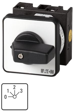 Eaton, 3P 4 Position 45° Multi Step Cam Switch, 20A, Short Thumb Grip Actuator [013476 T0-3-8313/E]; 229-9254