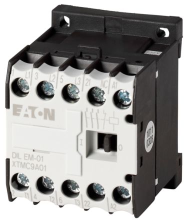 Eaton Contactor, 400 V Coil, 3-Pole, 9 A, 4 kW, 1NC [051114 DILEM-01(230V50/60HZ)]; 229-9292
