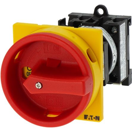 Eaton 2 Pole Rear Panel Non Fused Isolator Switch - 20A Maximum Current, 5.5kW Power Rating, IP65 [095824 T0-1-102/V/SVB]; 229-9355