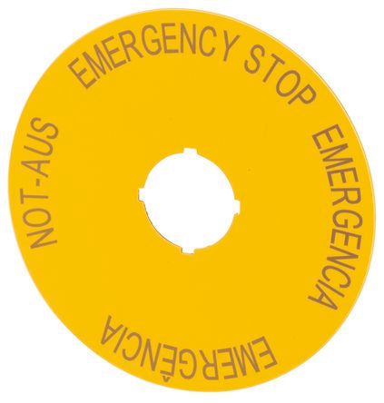 Eaton Emergency Stop Label for Use with Pushbuttons, Emergencia - Emergência - Emergency Stop - Not-Aus [216466 M22-XAK2]; 229-9402