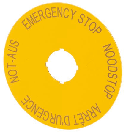 Eaton Emergency Stop Label for Use with Pushbuttons, Arrêt d'urgence - Emergency Stop - Noodstop - Not-Aus [216467 M22-XAK3]; 229-9403