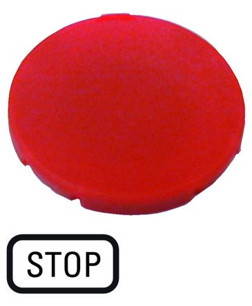 Eaton Button Plate for Use with M22-DG-X, M22-DZ-X, M22(S)-D-X, M22(S)-DR-X, M30C-FD-X, M30C-FDR-X, Stop [218194 M22-XD-R-GB0]; 229-9452