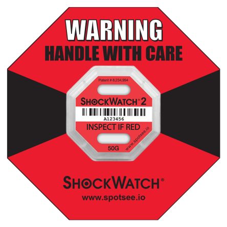 SpotSee Shock Label 6.35mm x 42.93mm, 10 [50000K 10PK]; 229-9758