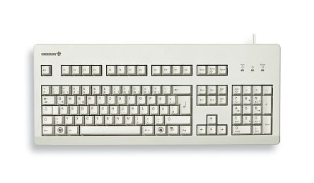 Cherry G80-3000 Wired PS/2, USB Keyboard, QWERTY (UK), Light Grey [G80-3000LPCGB-0]; 229-9773