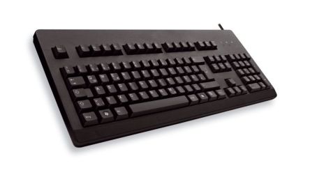 Cherry G80-3000 Wired PS/2, USB Keyboard, QWERTY (UK), Black [G80-3000LPCGB-2]; 229-9774