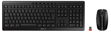 Cherry STREAM DESKTOP Wireless Multimedia Keyboard & Mouse Set, QWERTY (UK), Black [JD-8500GB-2]; 229-9777