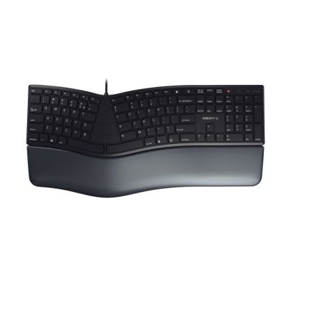 Cherry KC 4500 ERGO Wired USB Ergonomic Keyboard, QWERTY (UK), Black [JK-4500GB-2]; 229-9780