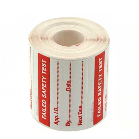 Fluke PAT Testing Label, For Use With 6200-2 Portable Appliance Tester [FAIL250]; 230-0130
