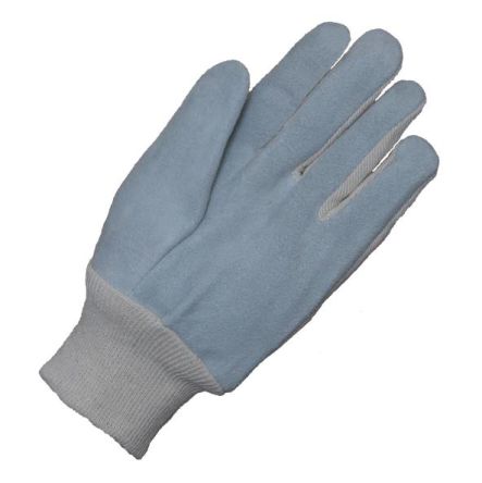 Liscombe Grey Cotton, Leather General Purpose Work Gloves, Size 9, Chrome Cotton Coating [561L]; 230-0530