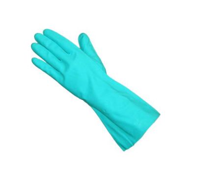 Rubberex Contact Chem Green Nitrile Chemical Resistant Work Gloves, Size 8, Nitrile Coating [LN375G-08]; 230-0566