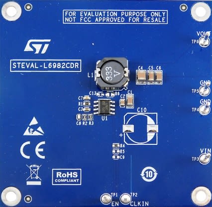 STMicroelectronics Step-Down Switching Regulator Evaluation Board Step-Down Regulator for L6982CDR for L6982CDR [STEVAL-L6982CDR]; 230-0860