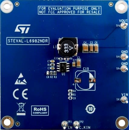STMicroelectronics Step-Down Switching Regulator Evaluation Board Step-Down Regulator for L6982NDR for L6982NDR [STEVAL-L6982NDR]; 230-0861