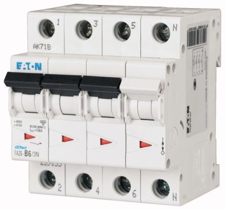 Eaton xEffect MCB, 3+N, 2A Curve B [177449 FAZ6-B2/3N]; 230-0892