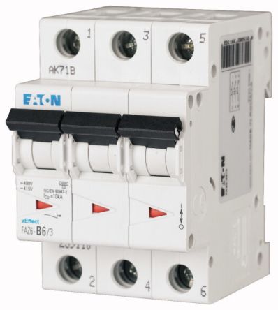Eaton xEffect MCB, 3P, 500mA Curve C [239120 FAZ6-C0,5/3]; 230-0935