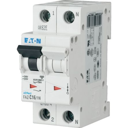 Eaton xEffect MCB, 1+N, 16A Curve C [239066 FAZ6-C16/1N]; 230-0961