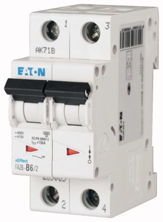 Eaton xEffect MCB, 2P, 4A Curve D [177571 FAZ6-D4/2]; 230-1048