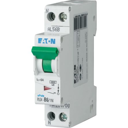Eaton MCB, 1+N, 6A Curve B [264700 PLG4-B6/1N]; 230-1073