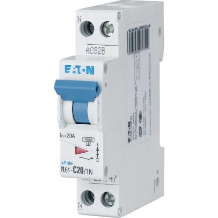 Eaton MCB, 1+N, 20A Curve C [264747 PLG4-C20/1N]; 230-1078