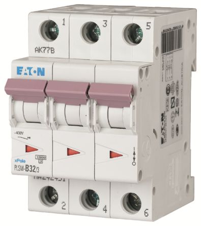 Eaton PLSM MCB, 3P, 32A Curve B [242451 PLSM-B32/3-MW]; 230-1322