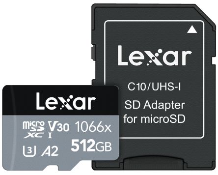Lexar 512 GB MicroSDXC Micro SD Card, Class 10 [LMS1066512G-BNANG]; 230-4408