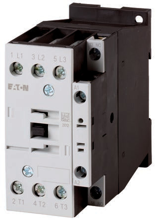 Eaton DILM Contactor, 400 V Coil, 3-Pole, 38 A, 18.5 kW, 1 N/O [112428 DILM38-10(230V50HZ,240V60HZ)]; 230-4445