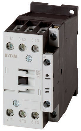 Eaton DILM Contactor, 400 V Coil, 3-Pole, 38 A, 18.5 kW, 1 NC [112456 DILM38-01(230V50HZ,240V60HZ)]; 230-4446