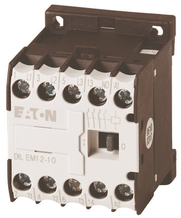 Eaton DILEM Contactor, 400 V Coil, 3-Pole, 50 A, 5.5 kW, 1 N/O [127075 DILEM12-10(230V50HZ,240V60HZ)]; 230-4450