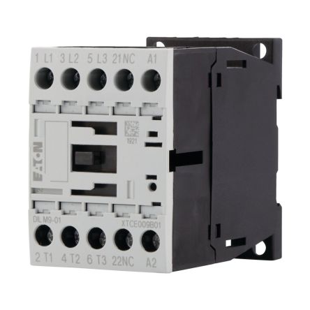 Eaton DILM DILM Contactor, 24 V ac Coil, 3-Pole, 9 A, 4 kW, 1 NC [276712 DILM9-01(24V50HZ)]; 230-4489