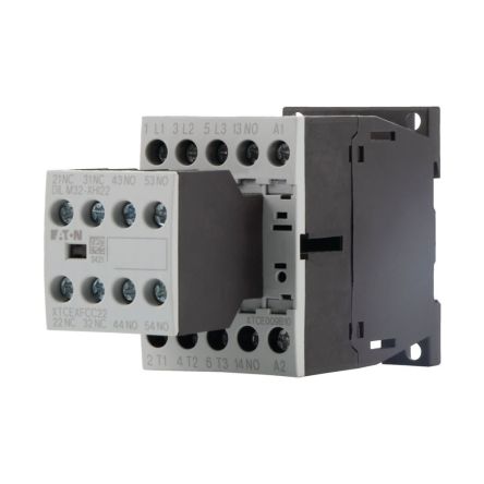Eaton Eaton Moeller Contactor, 400 V Coil, 3-Pole, 9 A, 4 kW, 2 NC, 3 N/O, 690 V [276810 DILM9-32(24VDC)]; 230-4491