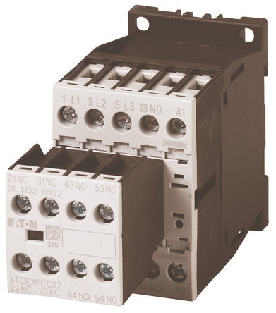Eaton DILM Contactor, 24 V dc Coil, 3-Pole, 12 A, 5.5 kW, 2 NC, 3 N/O [276950 DILM12-32(24VDC)]; 230-4492