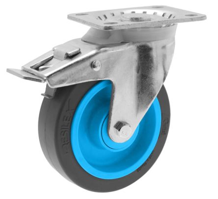 Guitel Hervieu Braked Swivel Castor Wheel, 250kg Capacity, 125mm Wheel [374552]; 230-4838