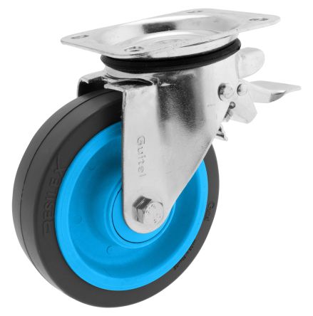 Guitel Hervieu Braked Swivel Castor Wheel, 350kg Capacity, 160mm Wheel [374562]; 230-4839