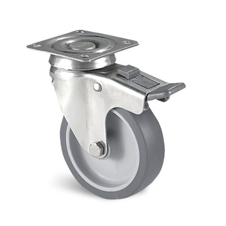 Guitel Hervieu Braked Swivel Castor Wheel, 60kg Capacity, 75mm Wheel [JP2BD075-325L]; 230-4845