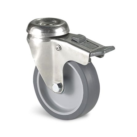 Guitel Hervieu Braked Swivel Castor Wheel, 60kg Capacity, 75mm Wheel [JP2OD075-325L]; 230-4849