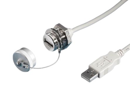 Rittal Horizontal, Wall Mount, Female to Male- Single Port Type Type A 2.0 IP66, IP67 USB Connector [2482230]; 230-4867